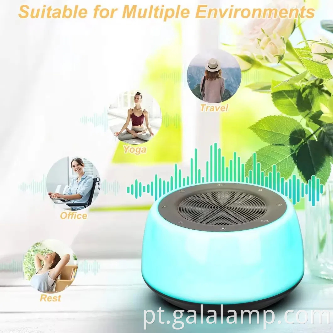 Monitor de sono de ruído, música embutida, luz noturna cronometrada, máquina de ruído